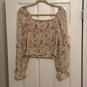 Long Sleeve scrunched crop top